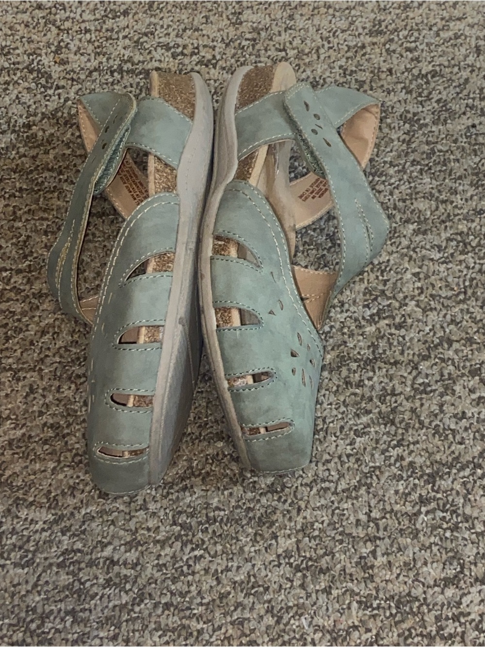 Earth Origins Sage Green Bosk Brenda Flats with Perforated Design Size 8W - Picture 14 of 16